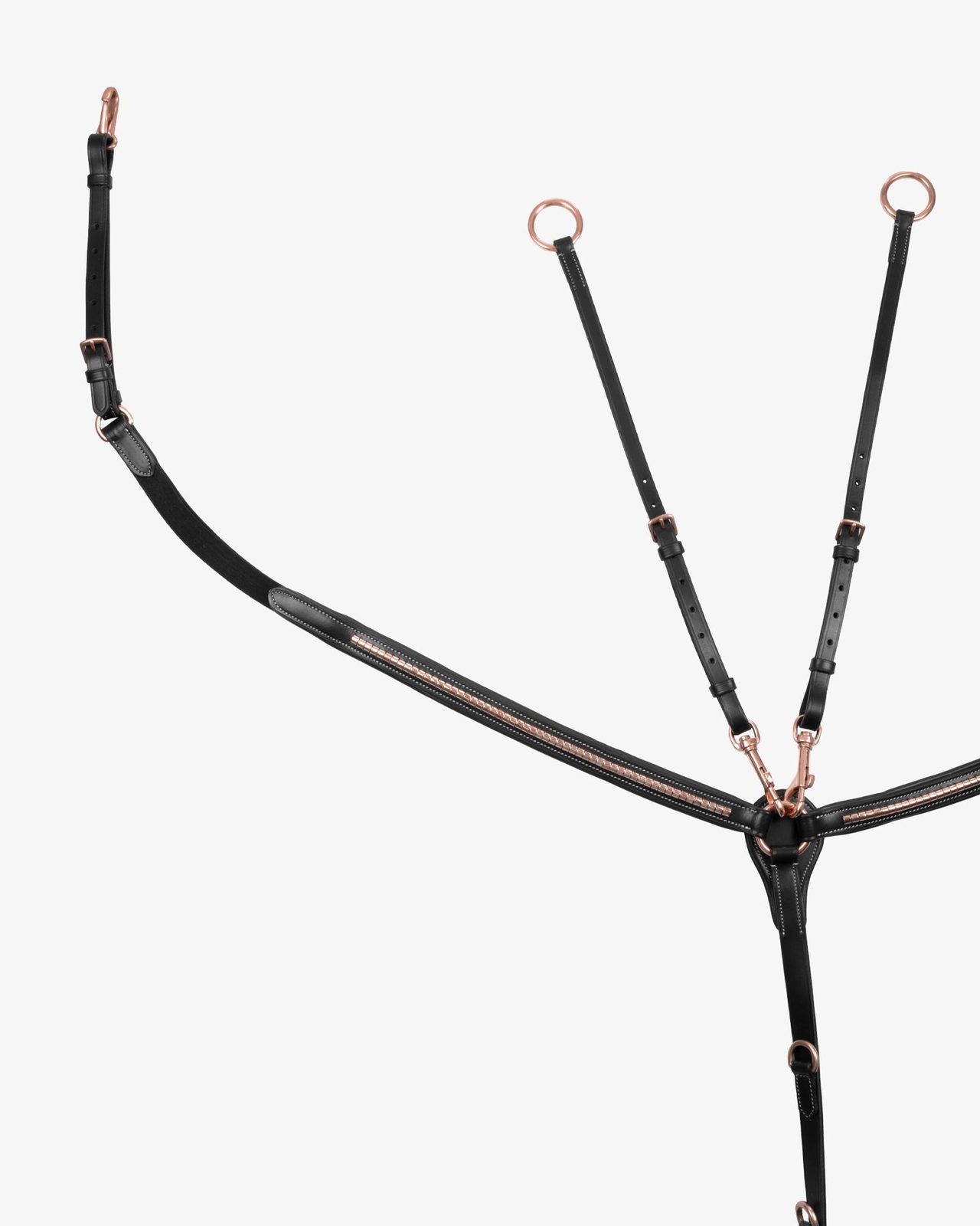 Breastplate with clincher rose gold leather fork