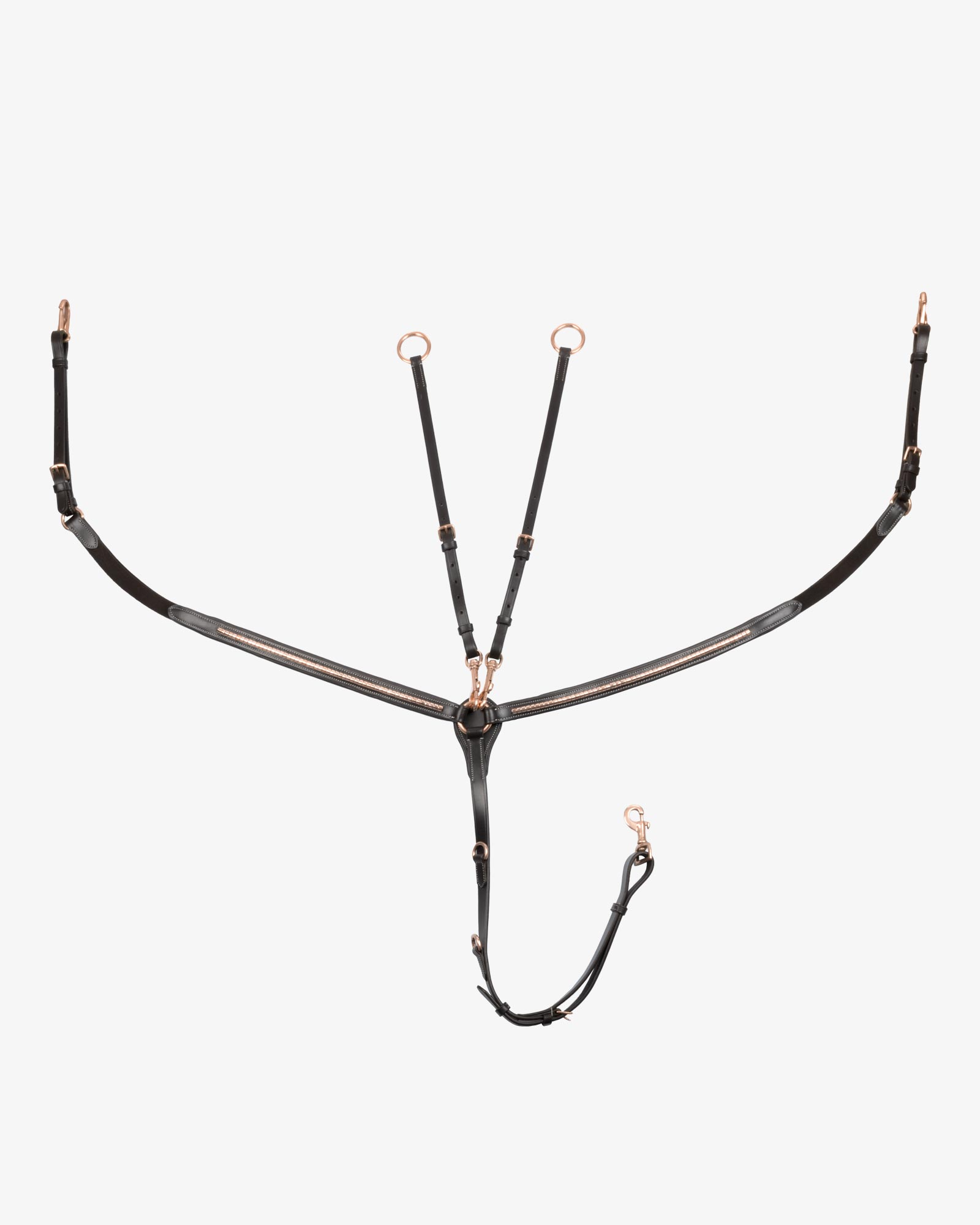 Breastplate with clincher rose gold leather fork