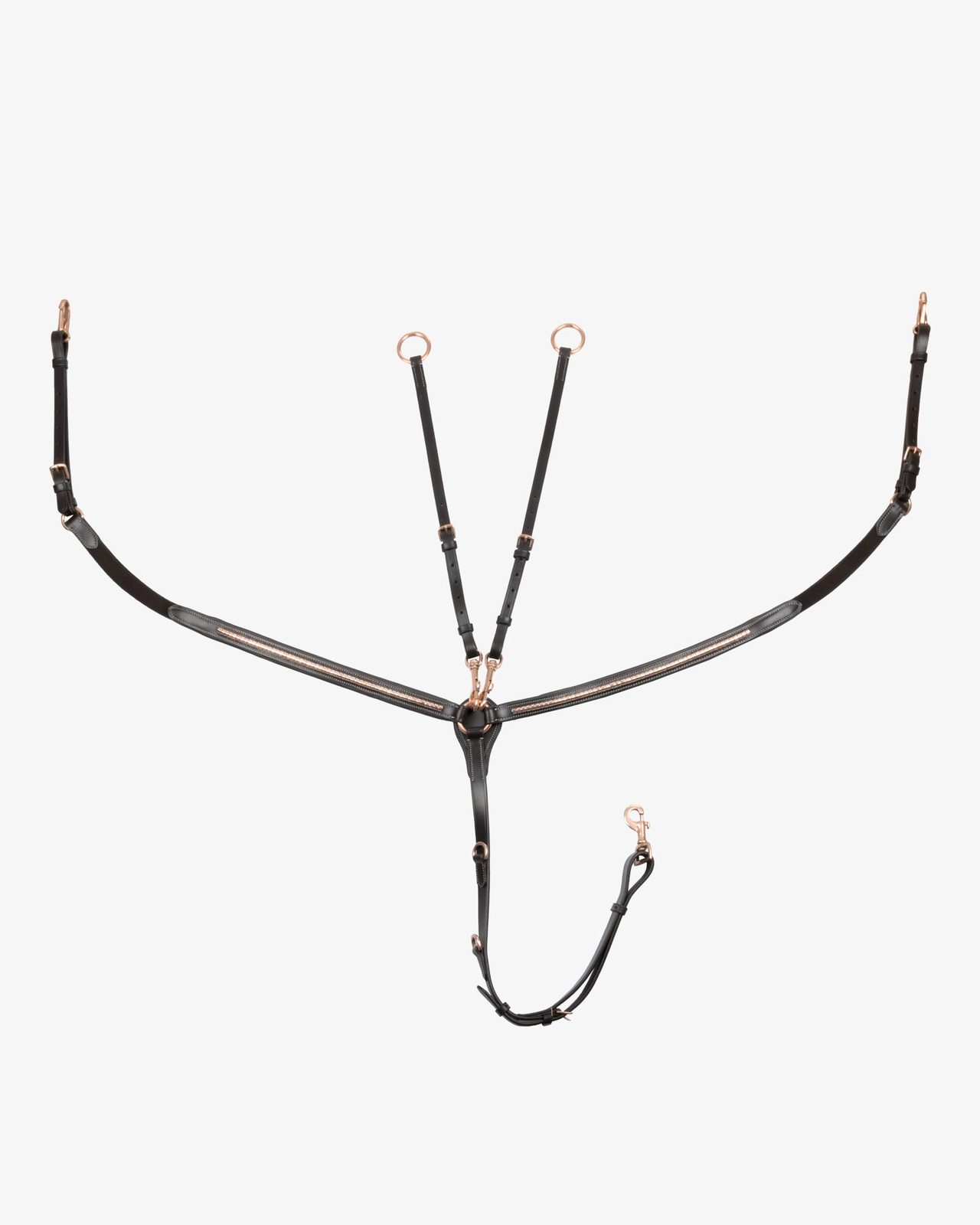 Breastplate with clincher rose gold leather fork