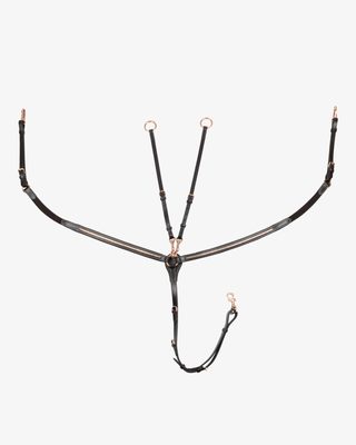 Breastplate with clincher rose gold leather fork