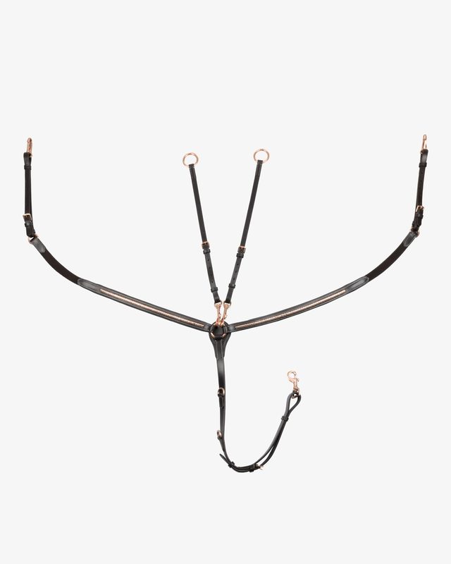Breastplate with clincher rose gold leather fork