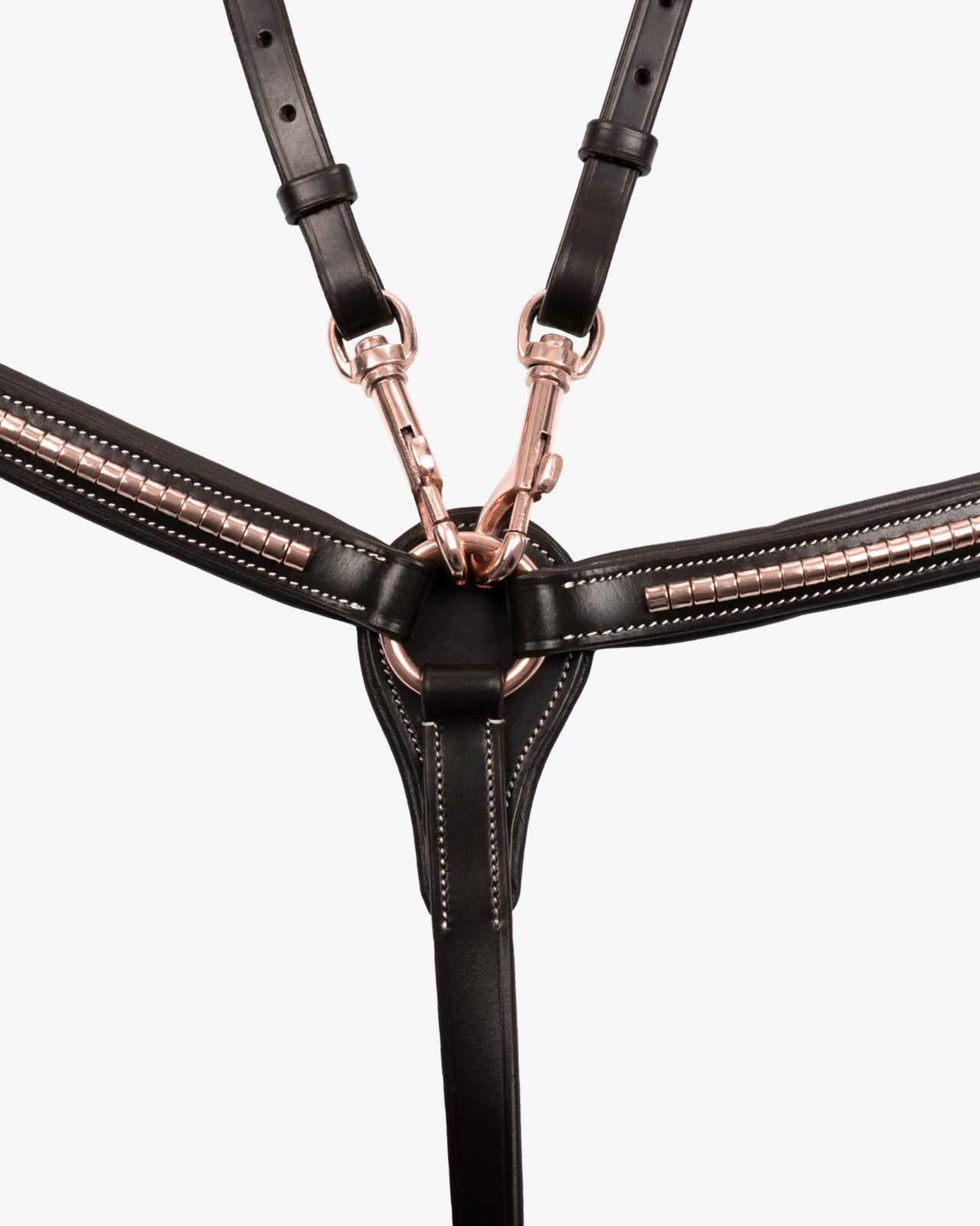 Breastplate with clincher rose gold leather fork