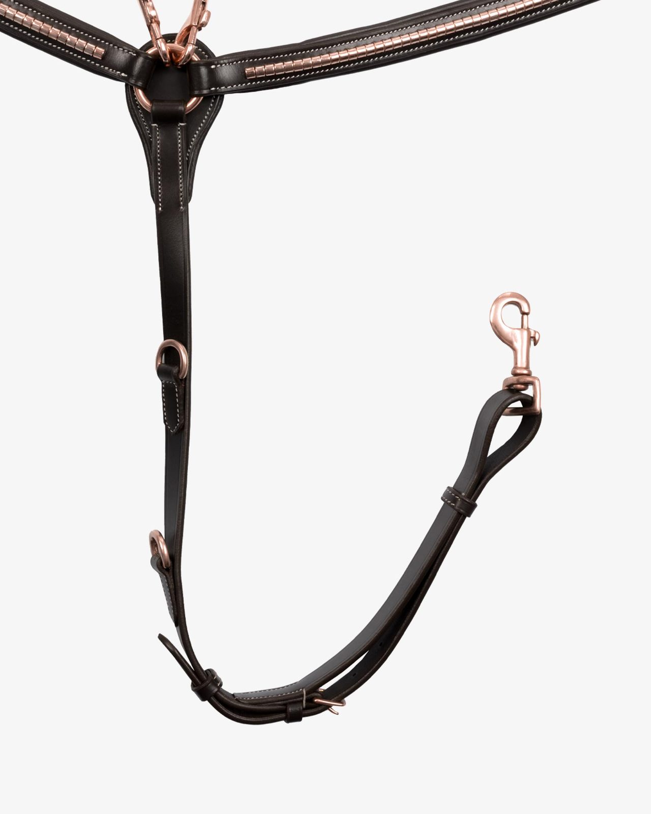 Breastplate with clincher rose gold leather fork