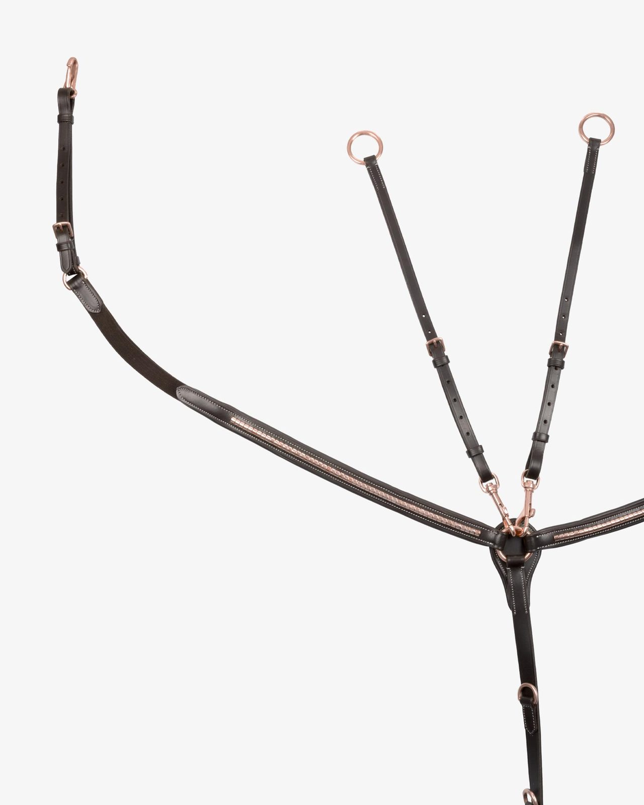 Breastplate with clincher rose gold leather fork