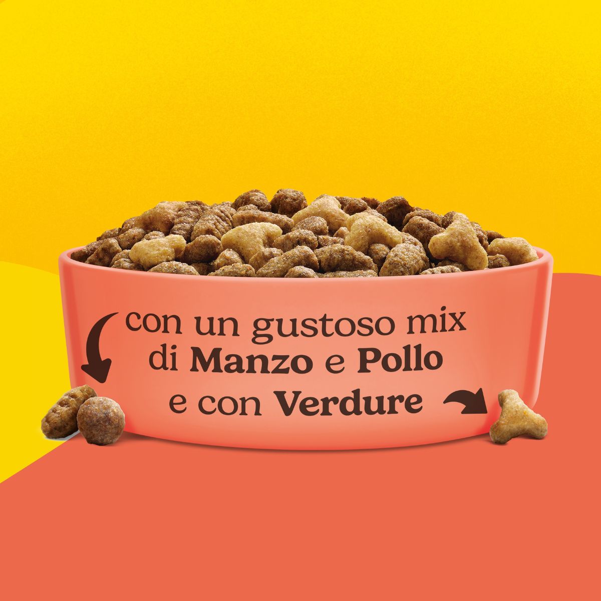 PURINA FRISKIES® Adult con un gustoso mix di Manzo e Pollo e con Verdure in confezione da 2kg