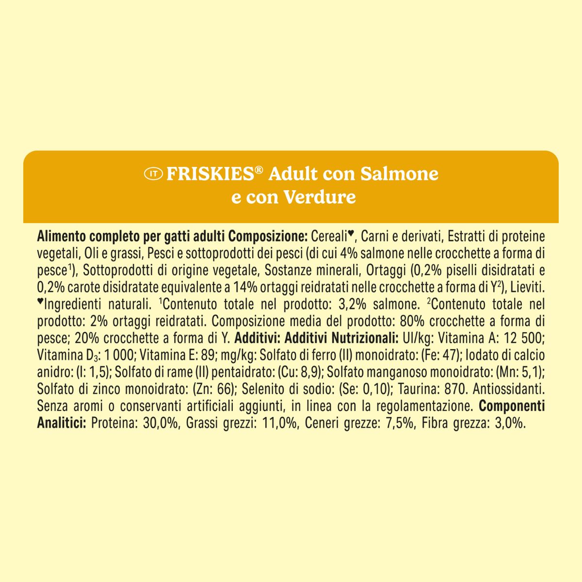PURINA FRISKIES® Adult con Salmone e con Verdure in confezione da 2kg