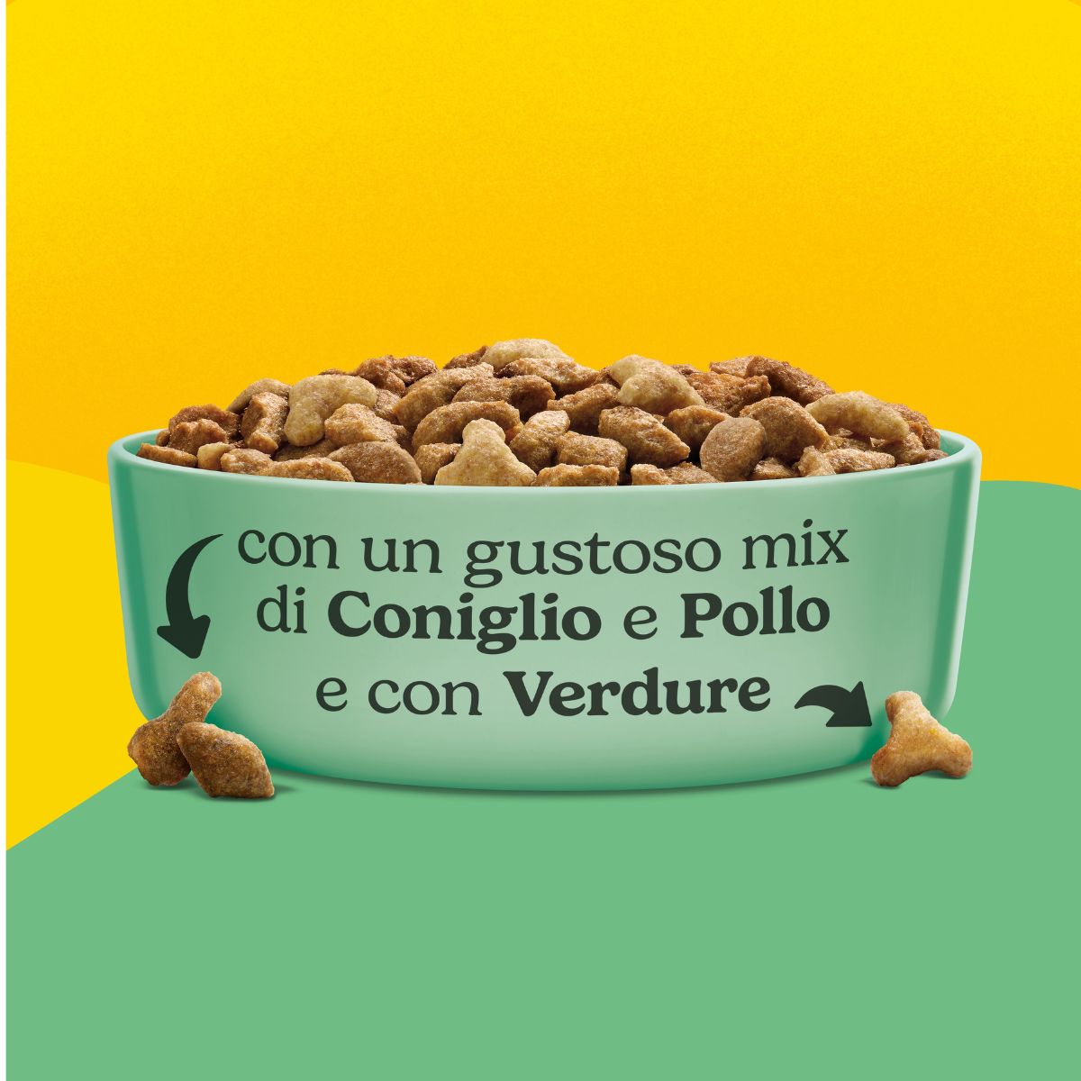 PURINA FRISKIES® Adult con un gustoso mix di Coniglio e Pollo e con Verdure in confezione da 2kg