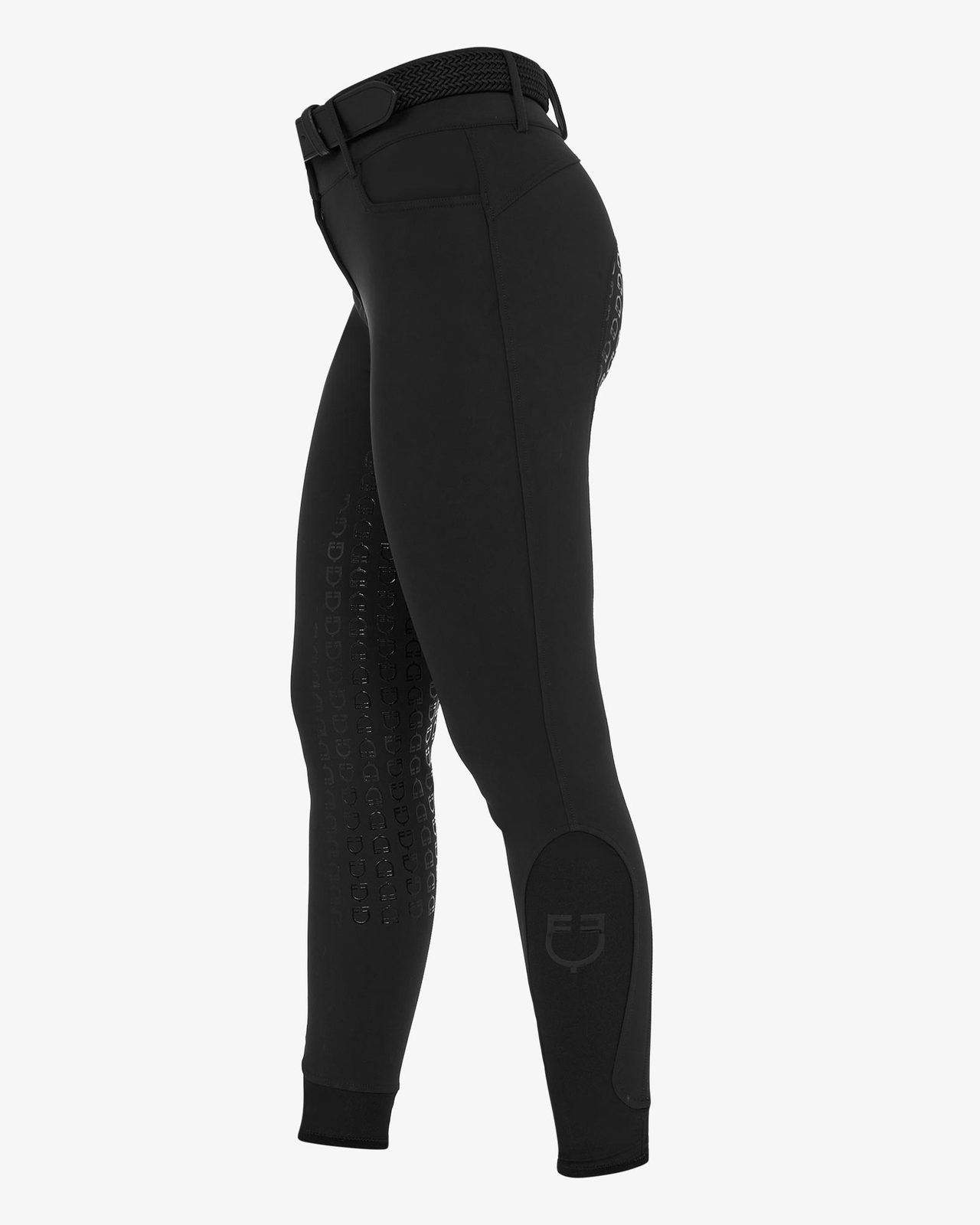 Women's high-waisted full-grip breeches with rhinestone logo