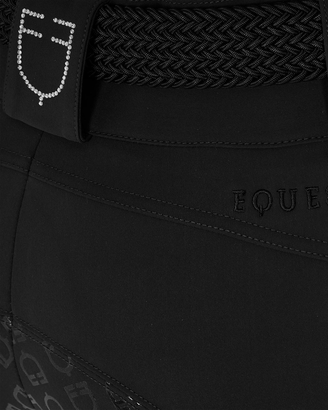 Women's high-waisted full-grip breeches with rhinestone logo