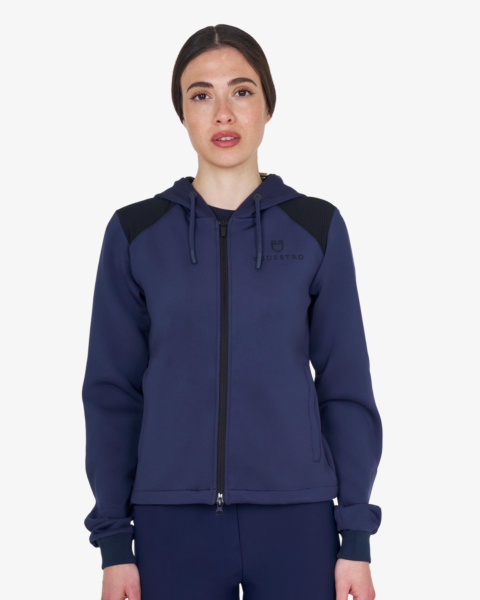 Felpa donna cropped con cappuccio