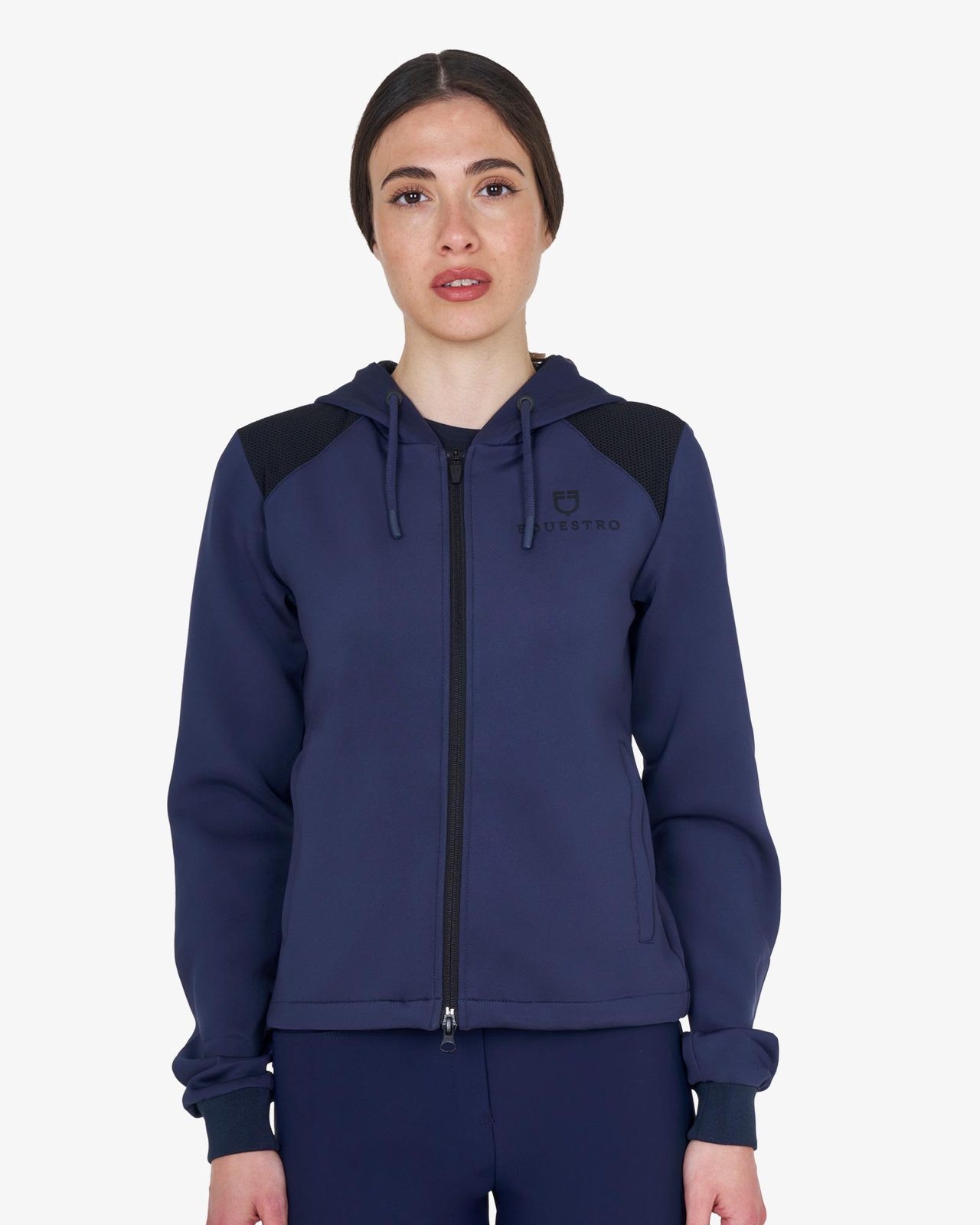Felpa donna cropped con cappuccio
