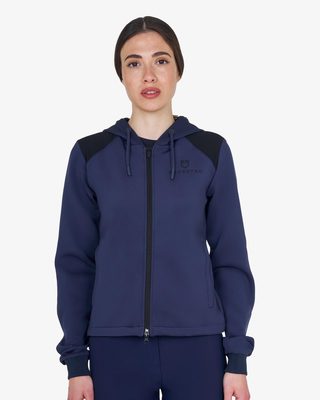 Felpa donna cropped con cappuccio