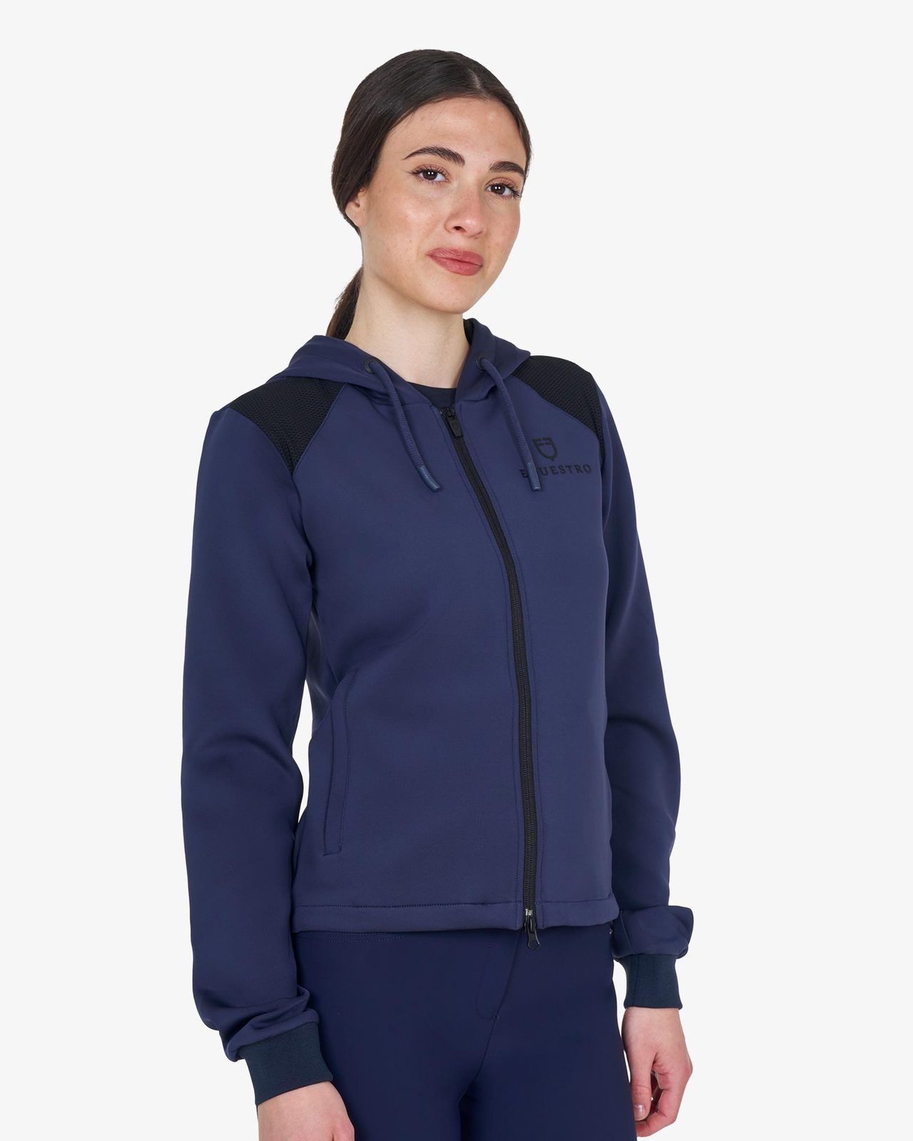 Felpa donna cropped con cappuccio