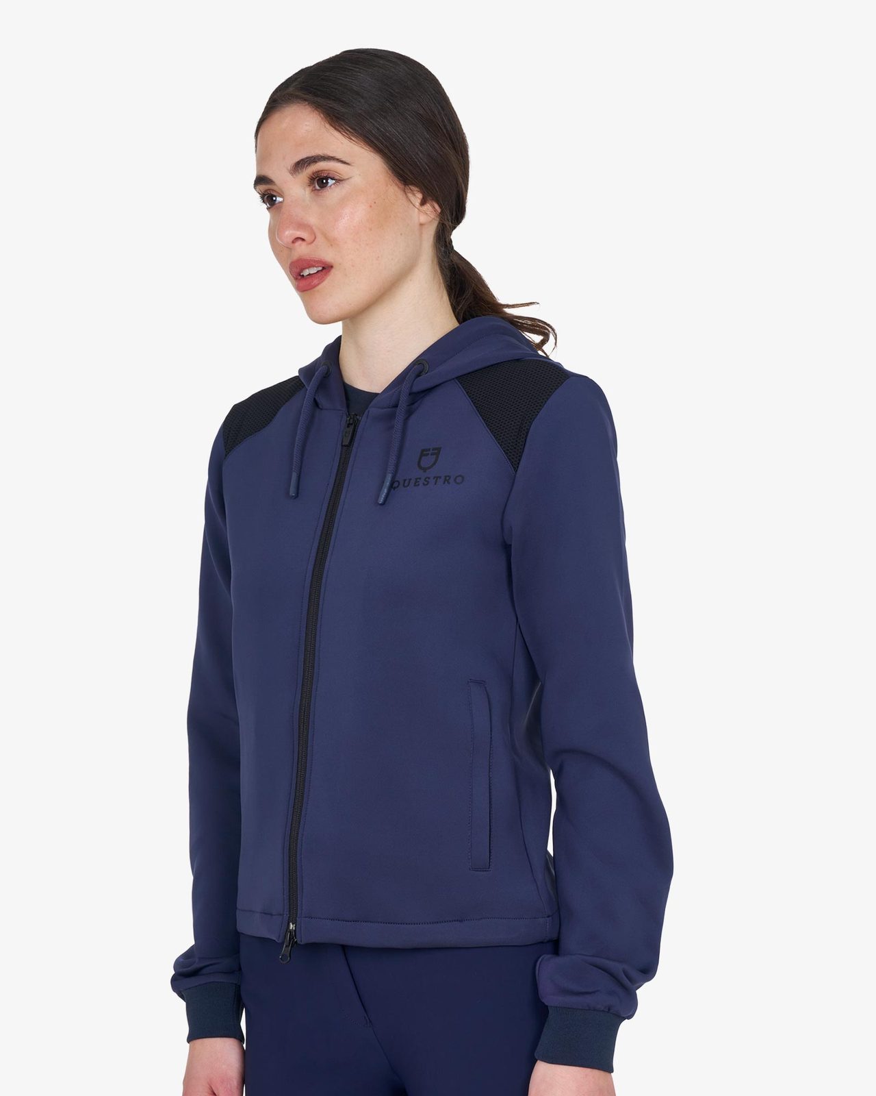 Felpa donna cropped con cappuccio