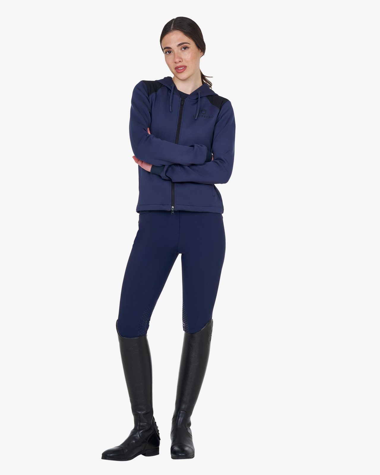 Felpa donna cropped con cappuccio