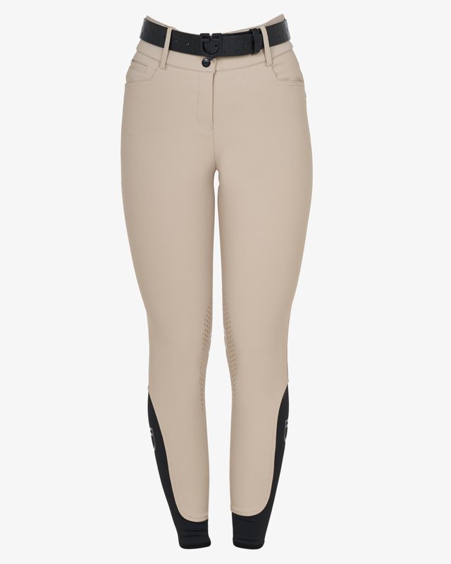 Women's high-waisted breeches with rhinestone logo