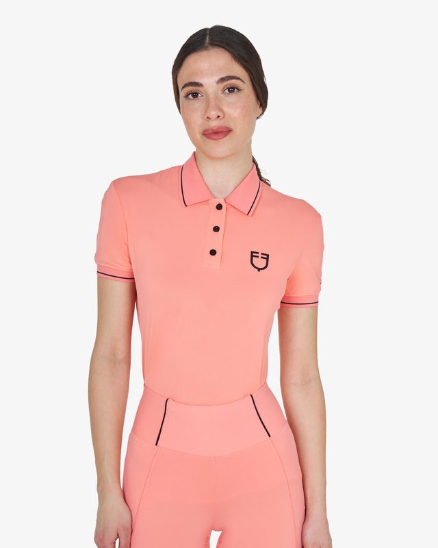 Women's slim fit polo shirt in breathable fabric