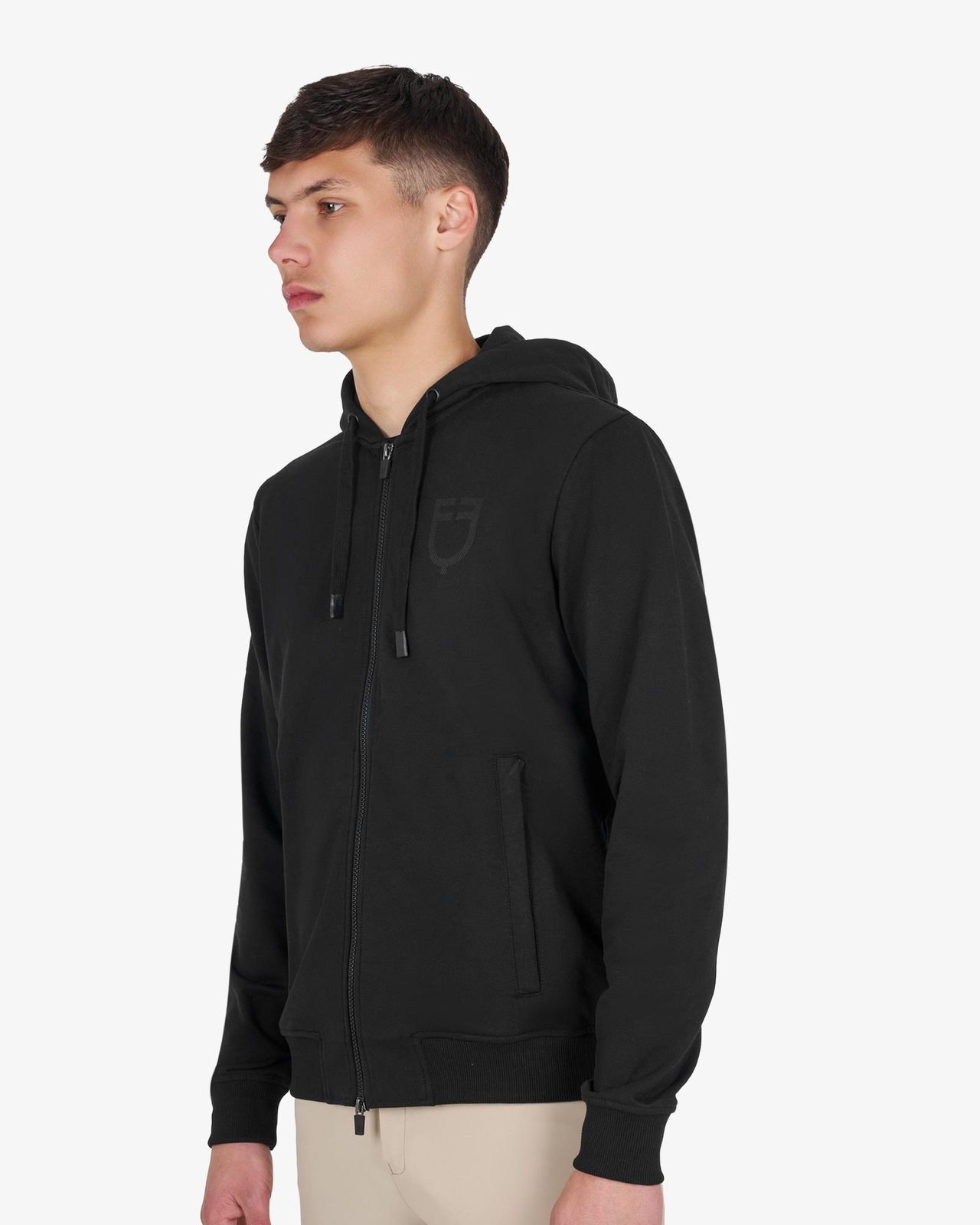 Felpa uomo con cappuccio regolabile e zip