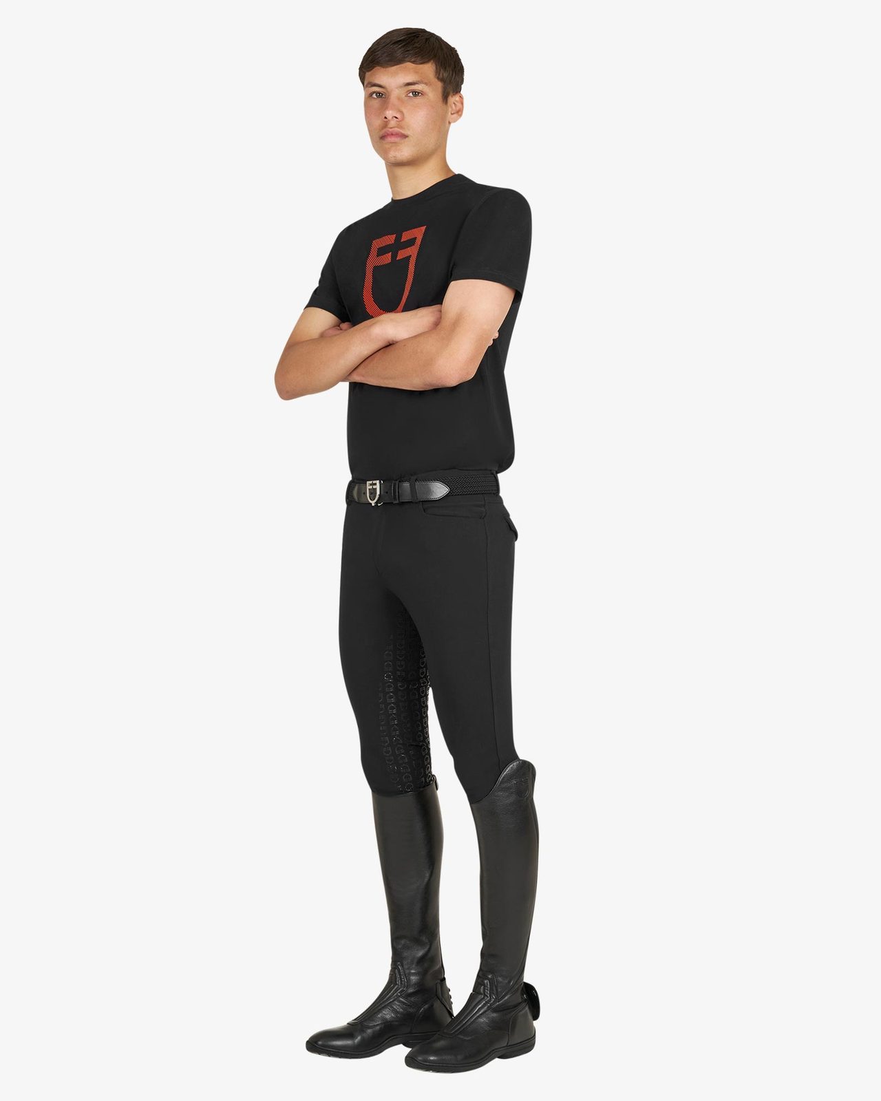 Men's basic T-shirt with glossy logo