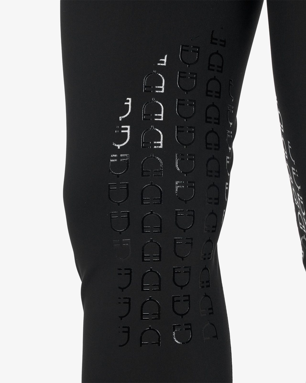Pantaloni donna a vita alta logo in strass
