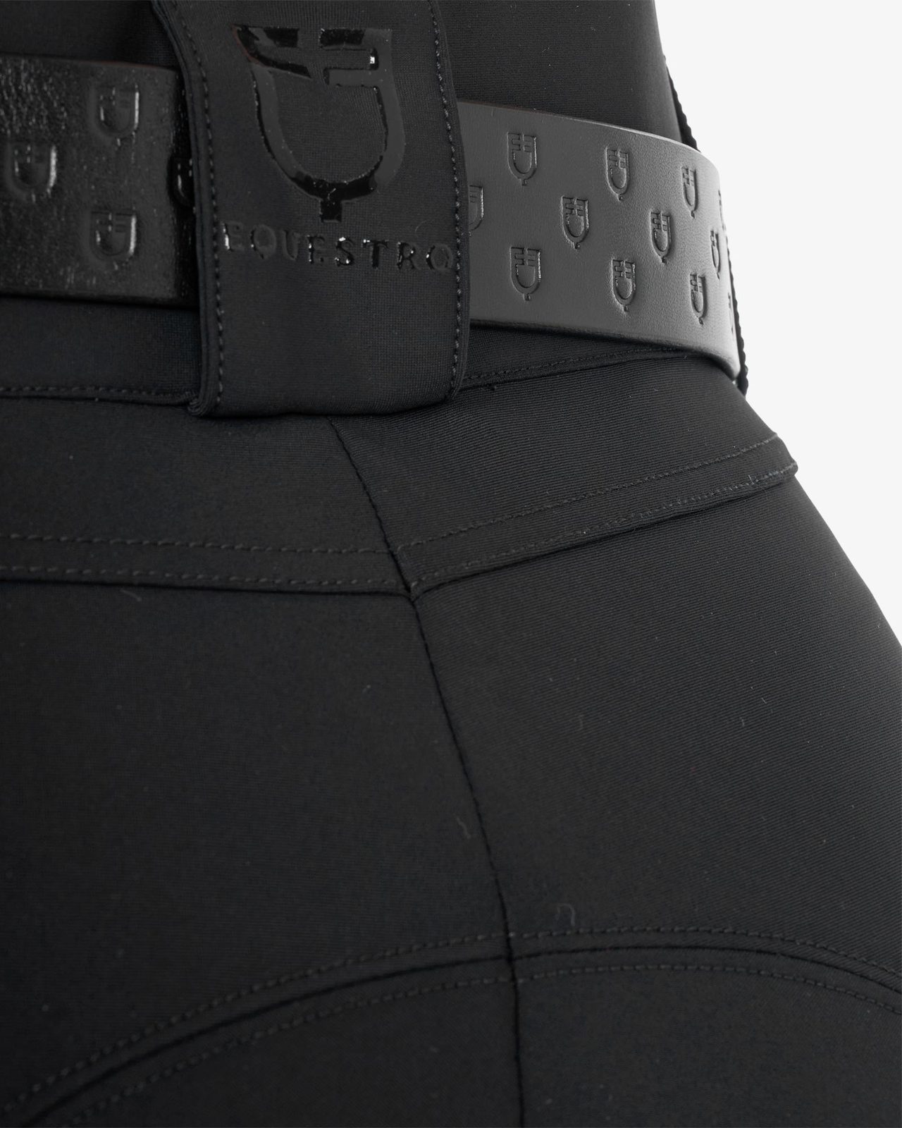 Pantaloni donna a vita alta logo in strass