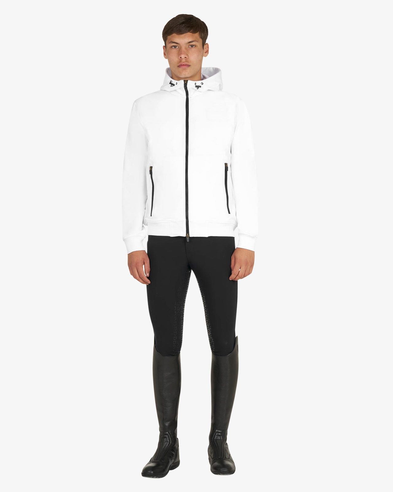 Felpa uomo con cappuccio regolabile e zip