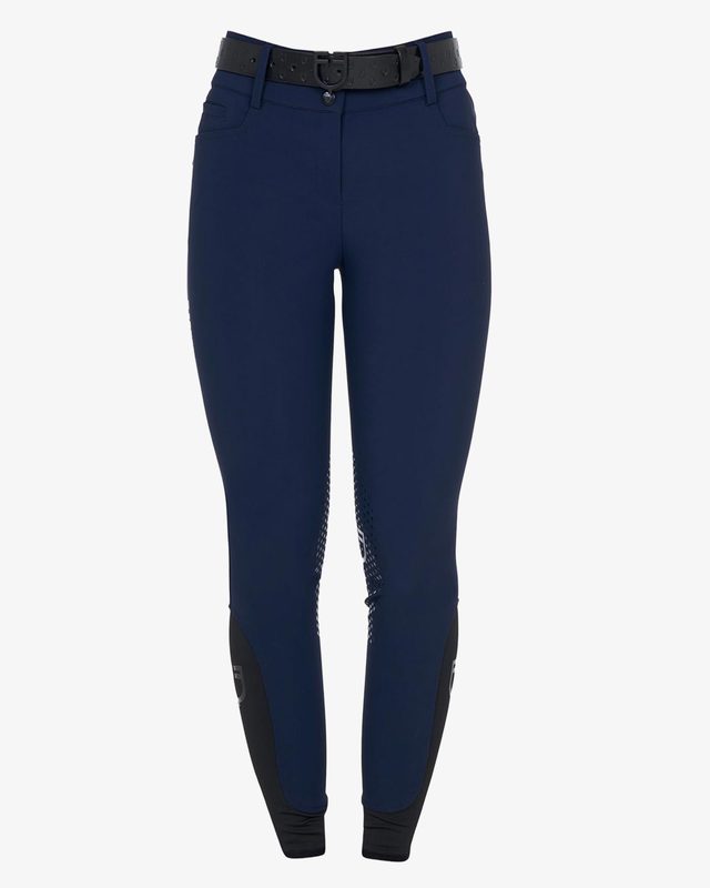 Women's high-waisted breeches with rhinestone logo