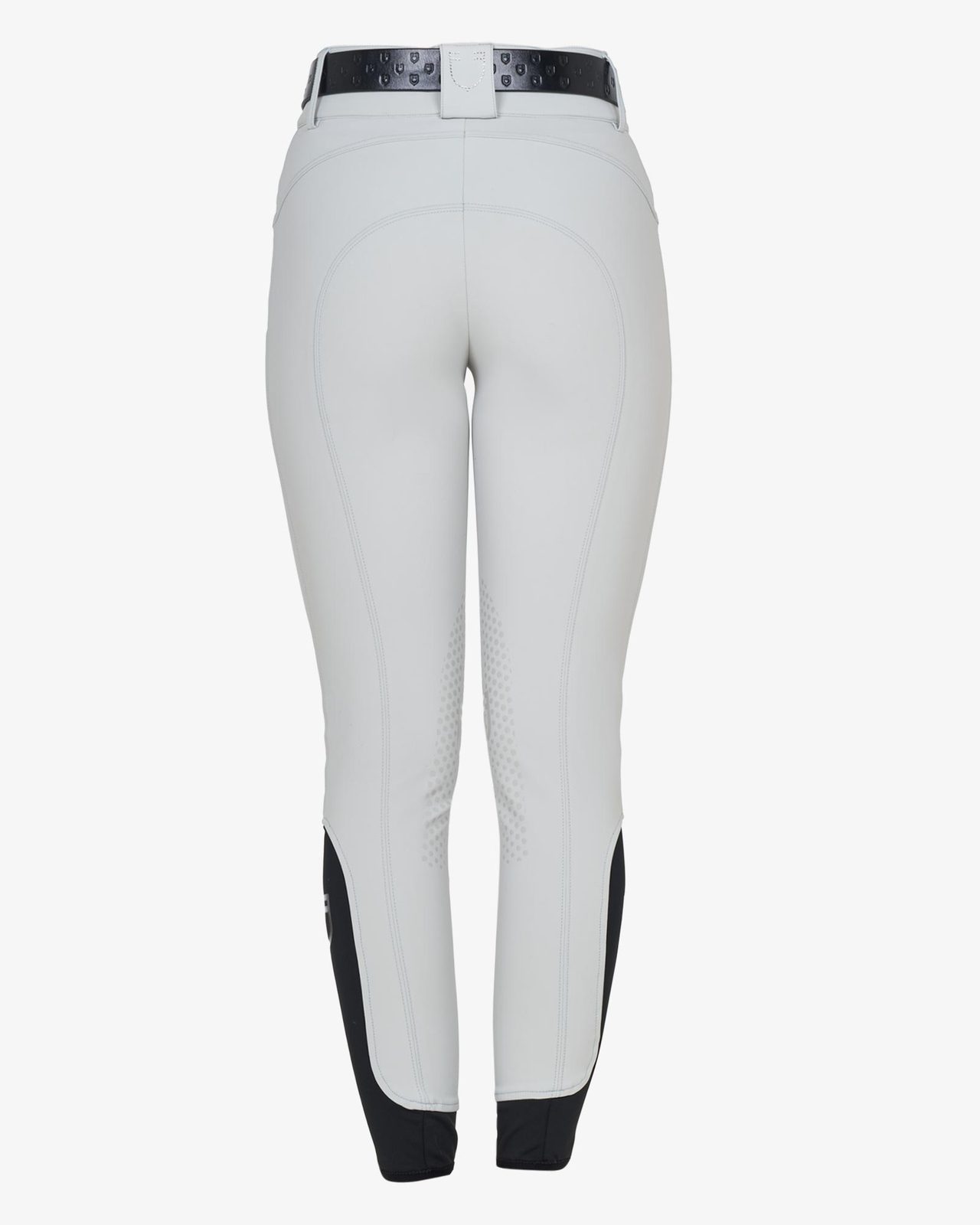 Pantaloni donna a vita alta logo in strass