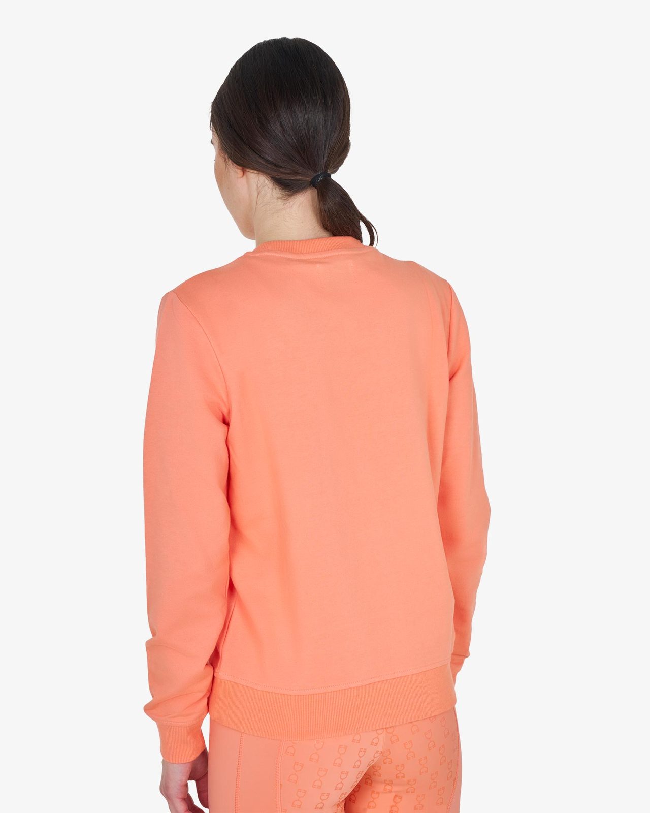 Women's crewneck sweatshirt with chest logo