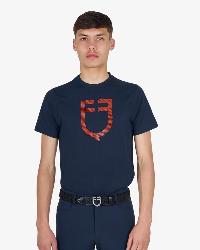 Men's basic T-shirt with glossy logo