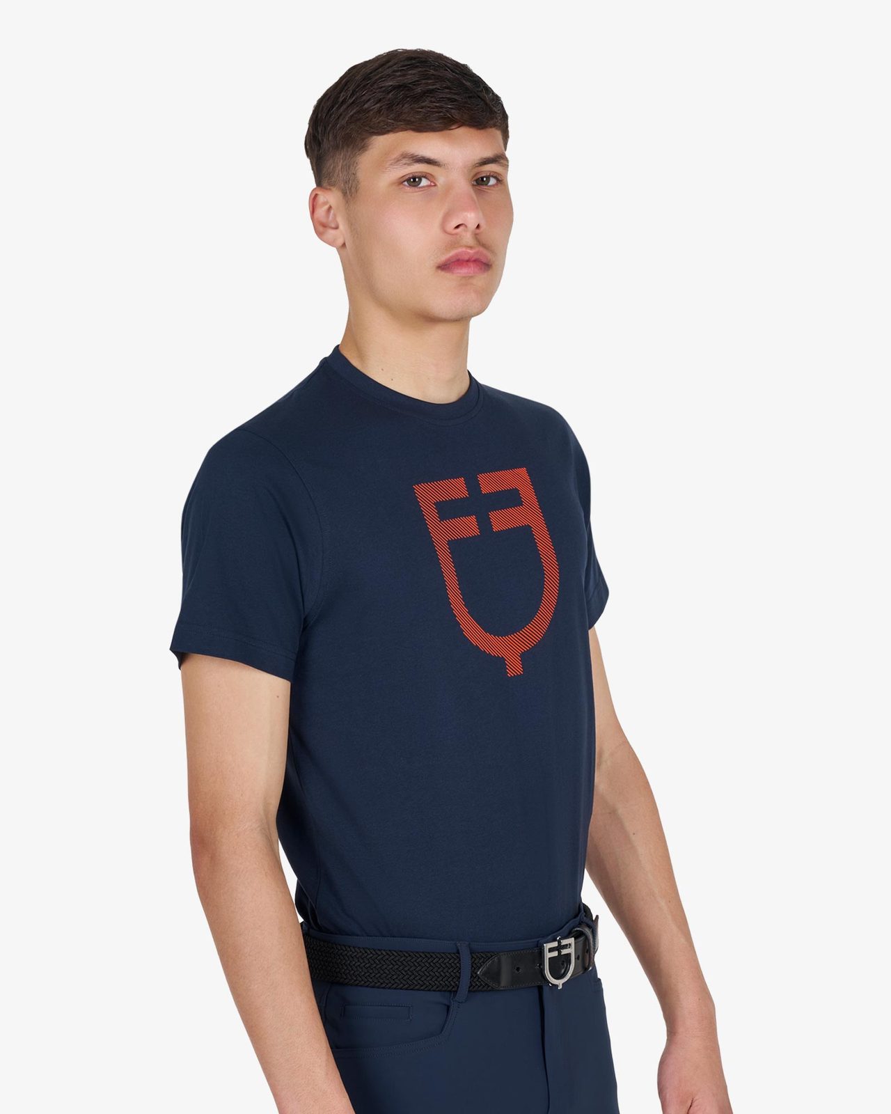 Men's basic T-shirt with glossy logo