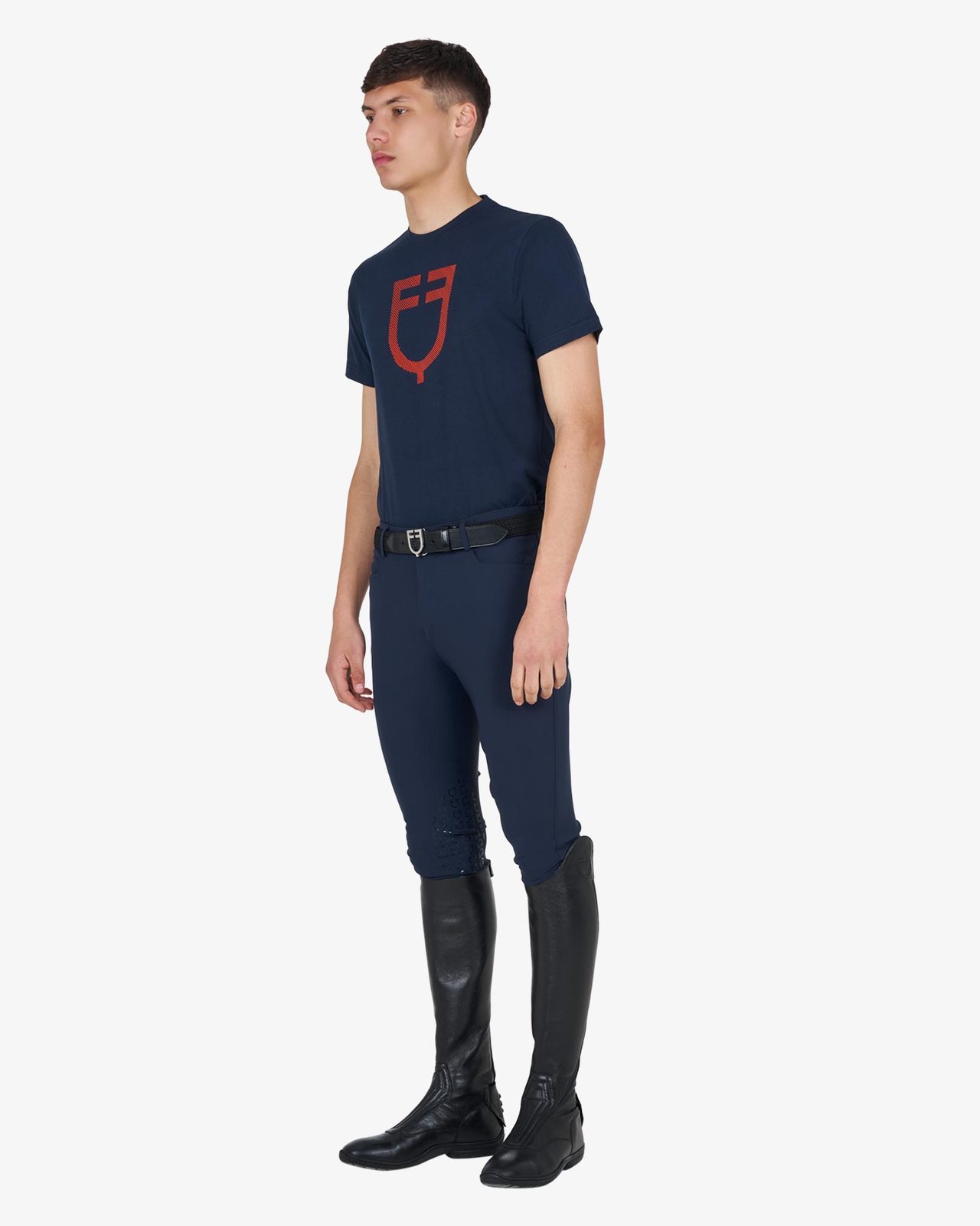 Men's basic T-shirt with glossy logo