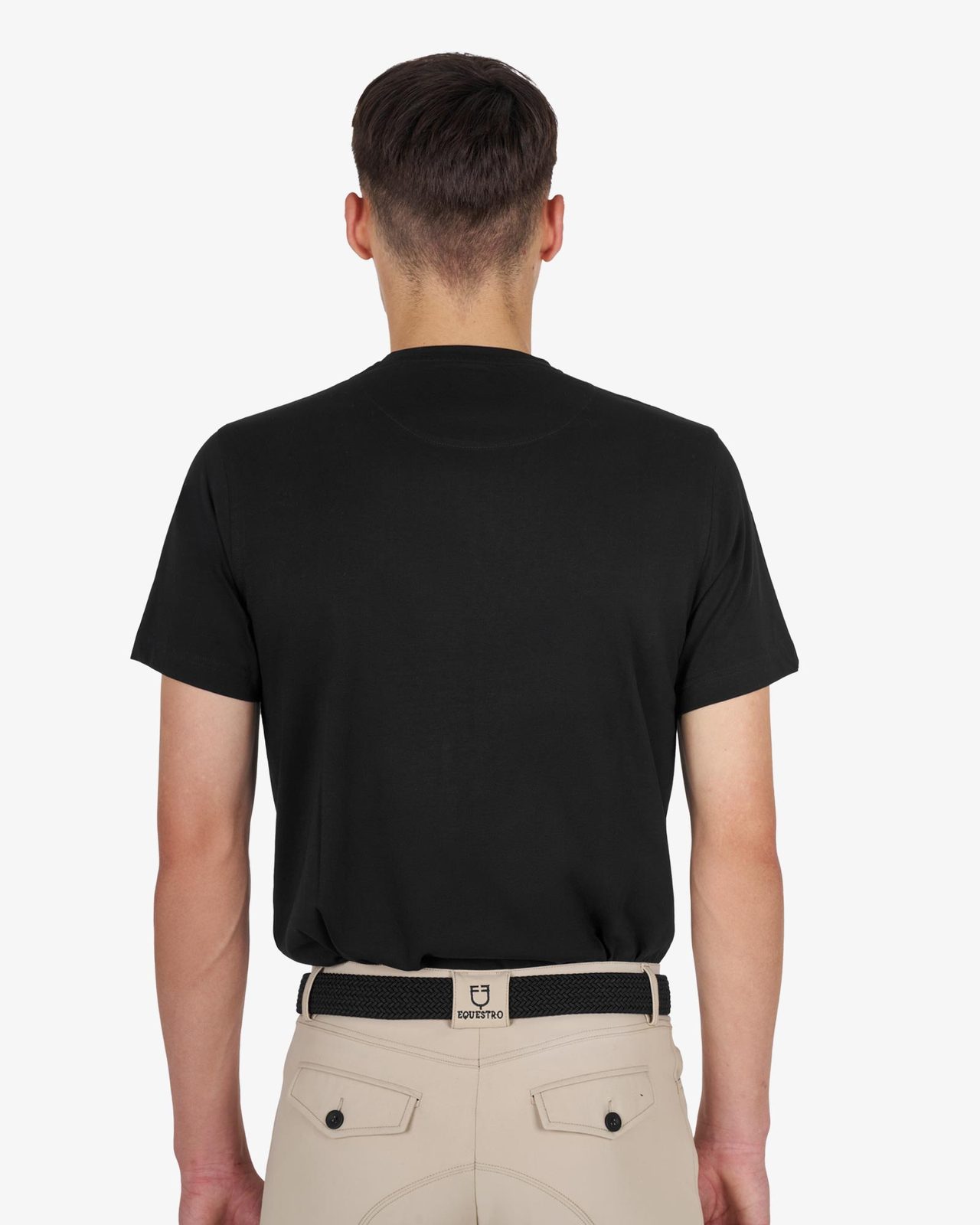 Men's basic T-shirt with chest lettering