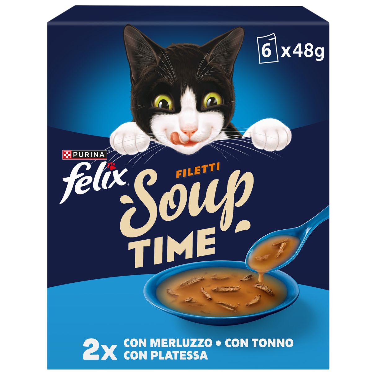 FELIX Soup Time Filetti Selezioni con Pesci 6x48g Merluzzo Tonno Platessa