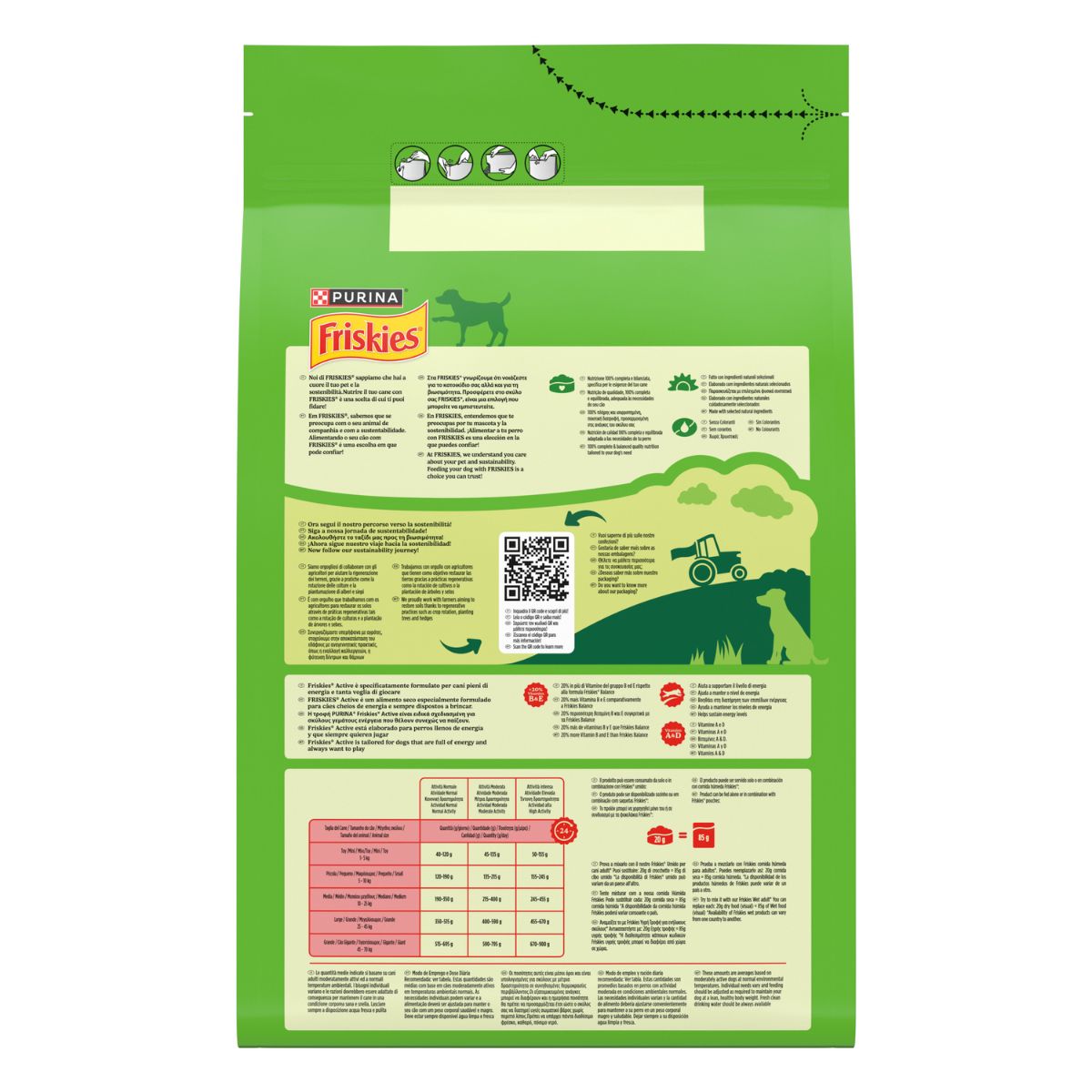 Purina® Friskies® Active crocchette per cani con manzo e verdure in confezione da 3kg