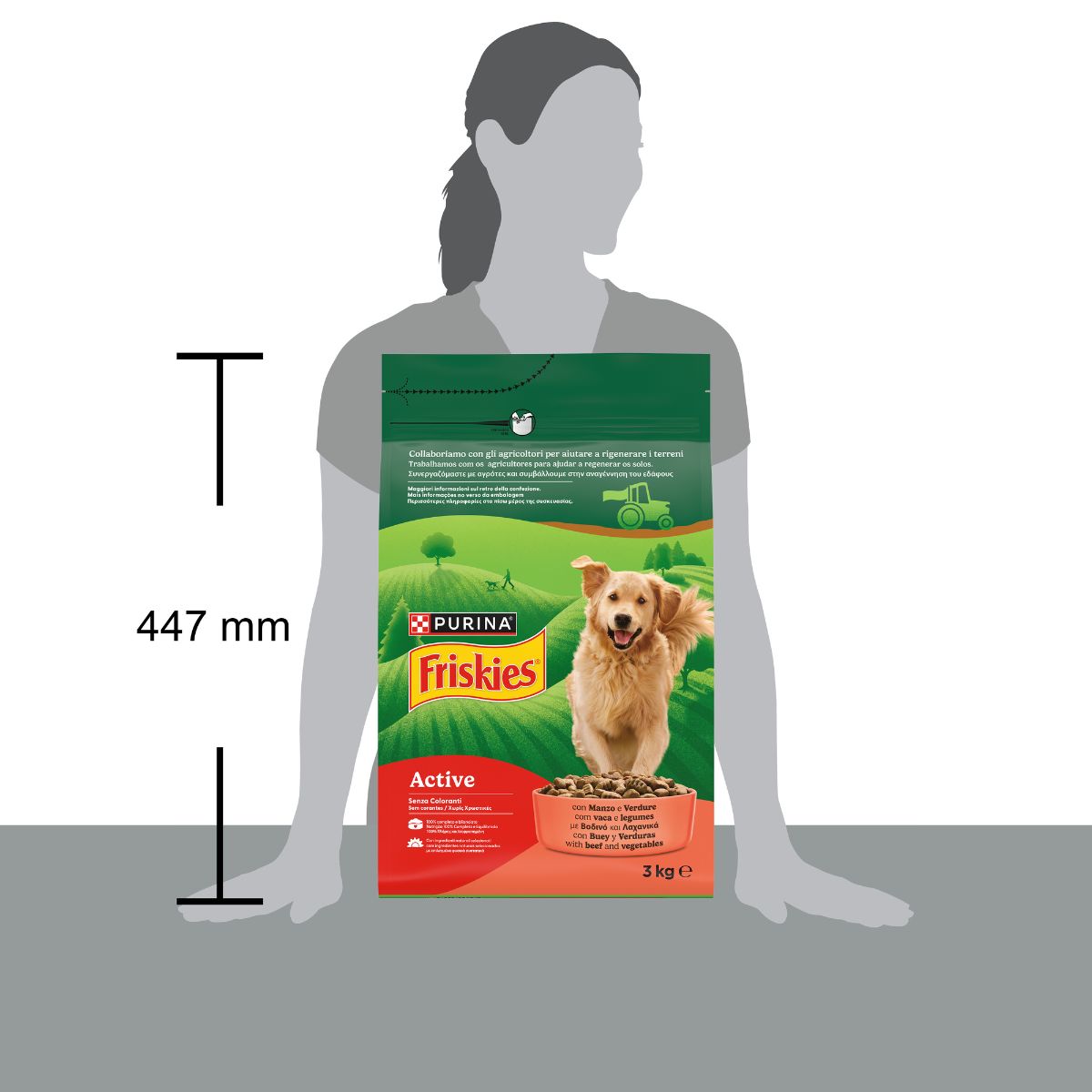 Purina® Friskies® Active crocchette per cani con manzo e verdure in confezione da 3kg