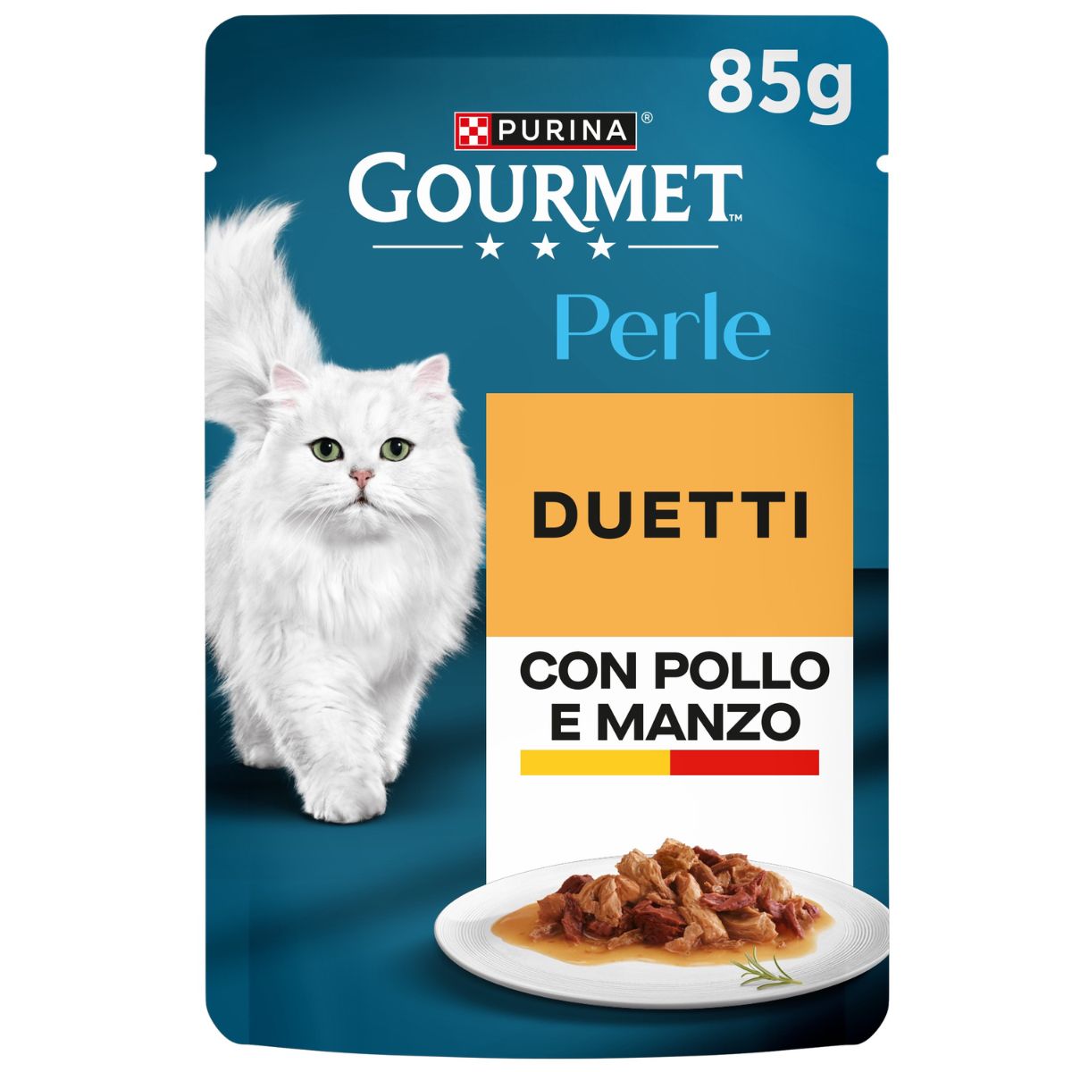 GOURMET PERLE 85g Duetti Filettini in Salsa Manzo e Pollo