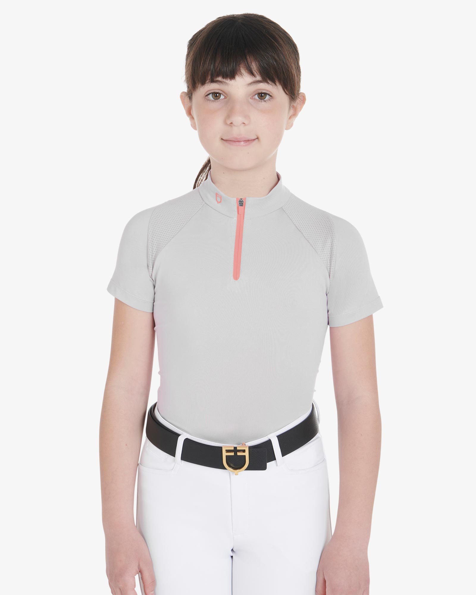 Kids' slim fit training polo shirt high performance