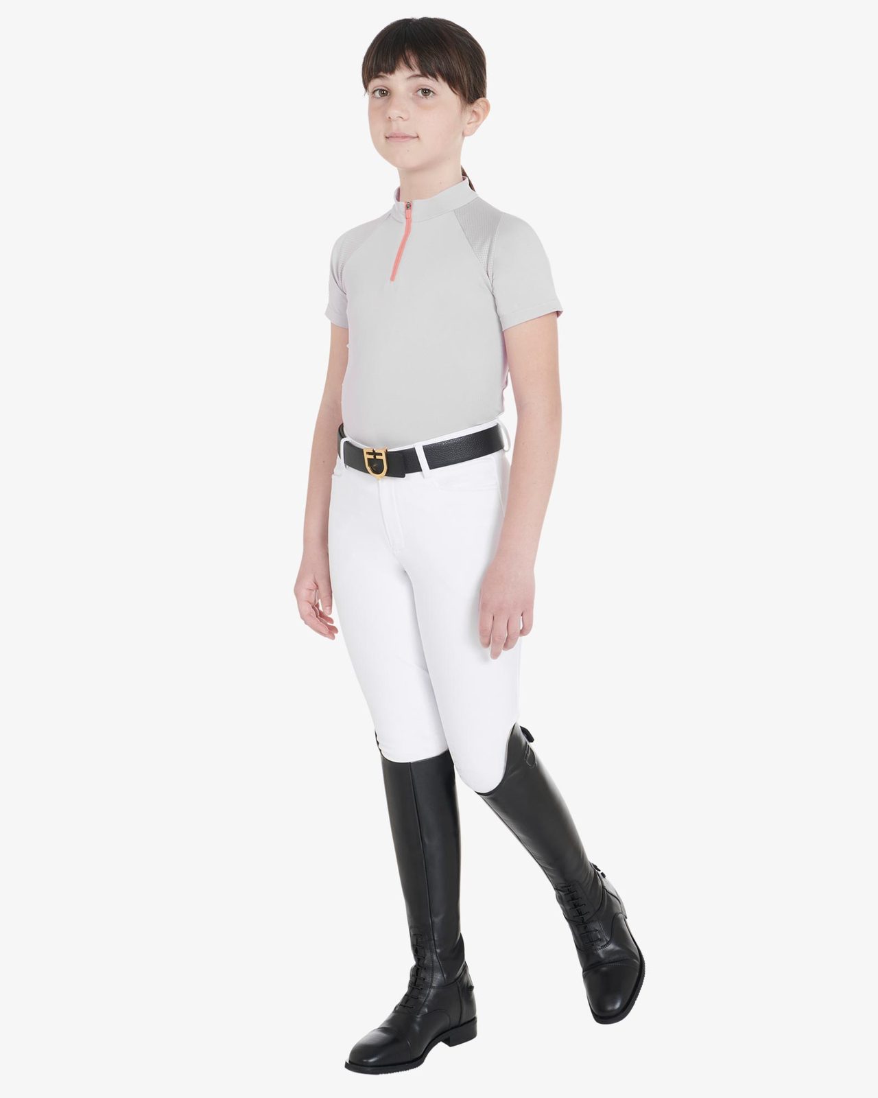 Kids' slim fit training polo shirt high performance