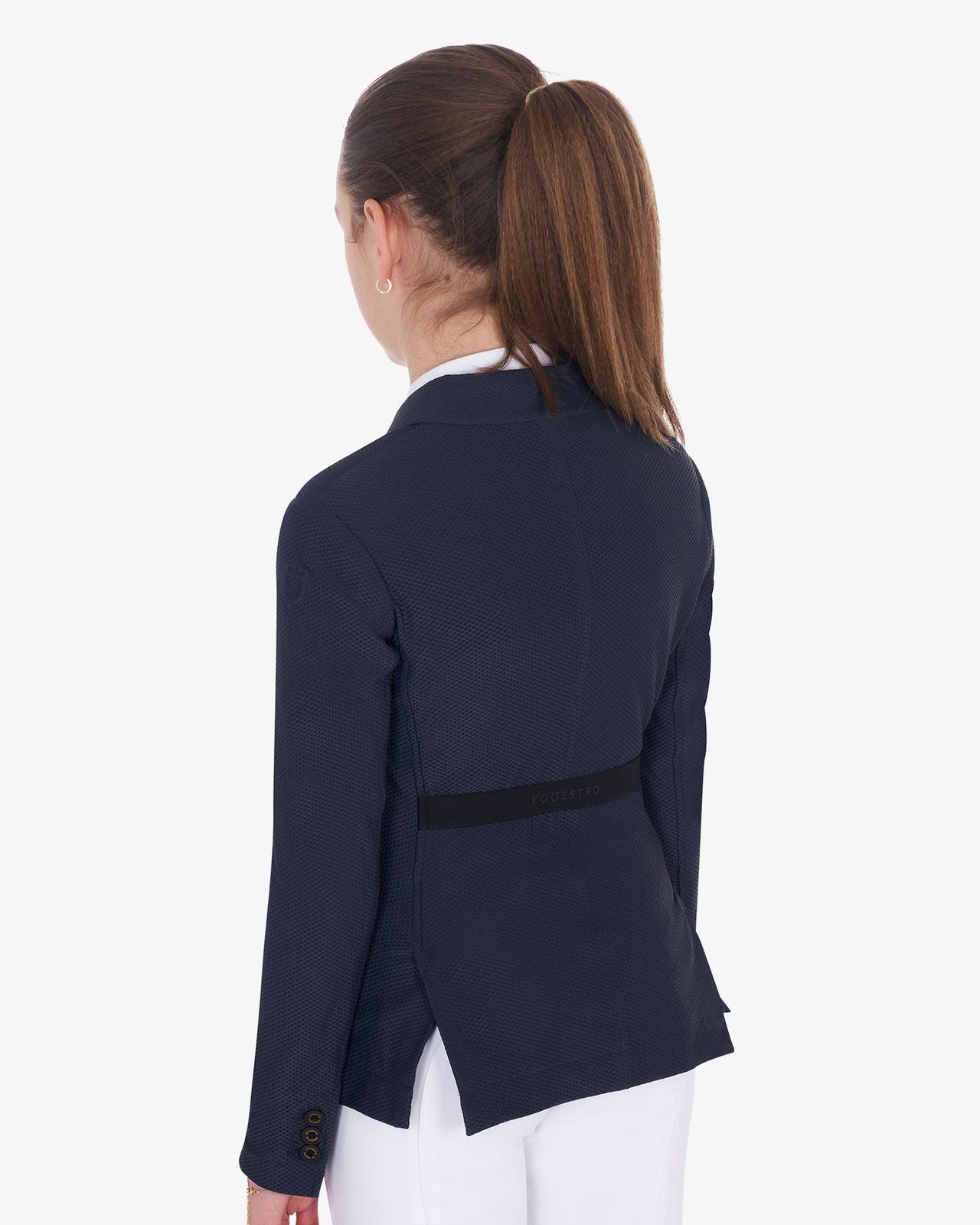 Girls' three-button competition jacket perforated fabric
