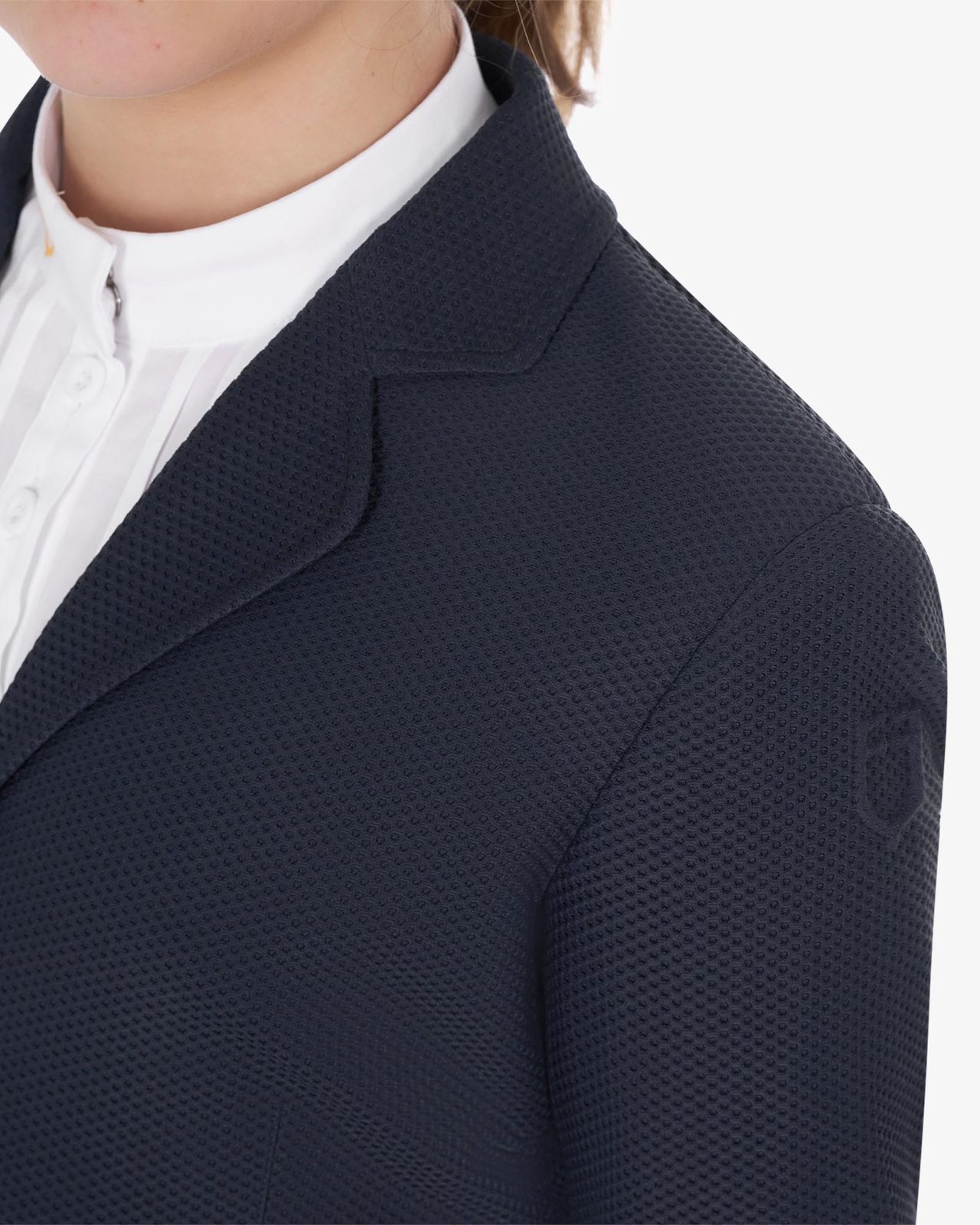 Girls' three-button competition jacket perforated fabric