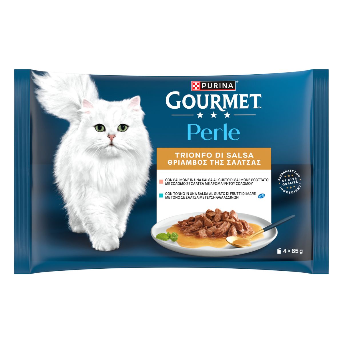 GOURMET PERLE 4x85g Trionfo di Salsa Tonno / Salmone