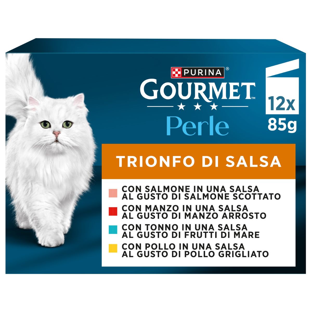 GOURMET PERLE 8x85g Trionfo di Salsa (Manzo / Pollo / Salmone / Tonno)