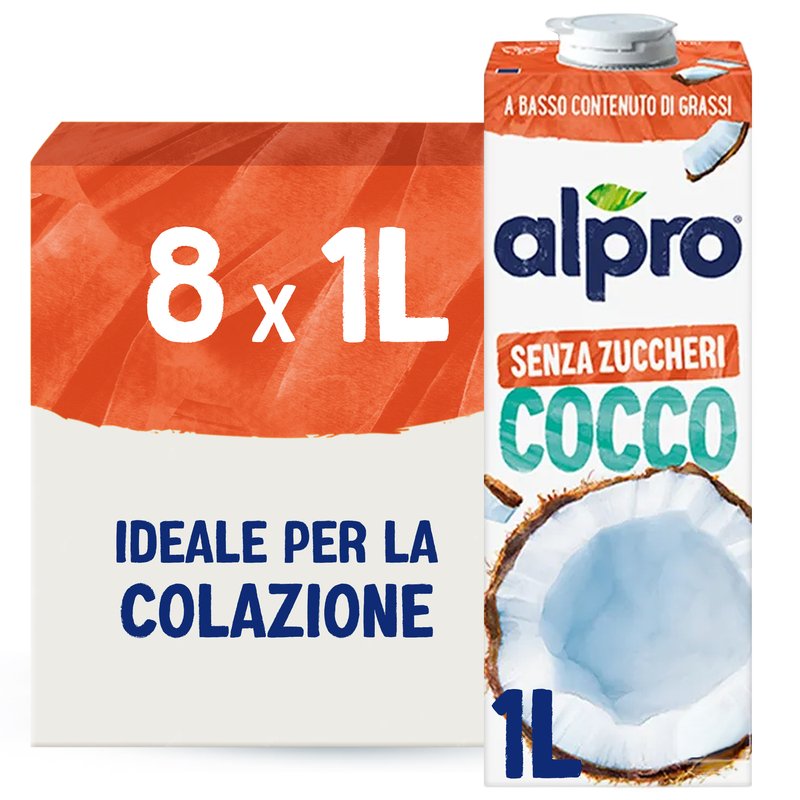 ALPRO SENZA ZUCCHERI Bevanda Vegetale al Cocco 8x1l
