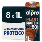 ALPRO PROTEIN 50g Bevanda Vegetale Proteica alla Soia Gusto Cioccolato 8x1l