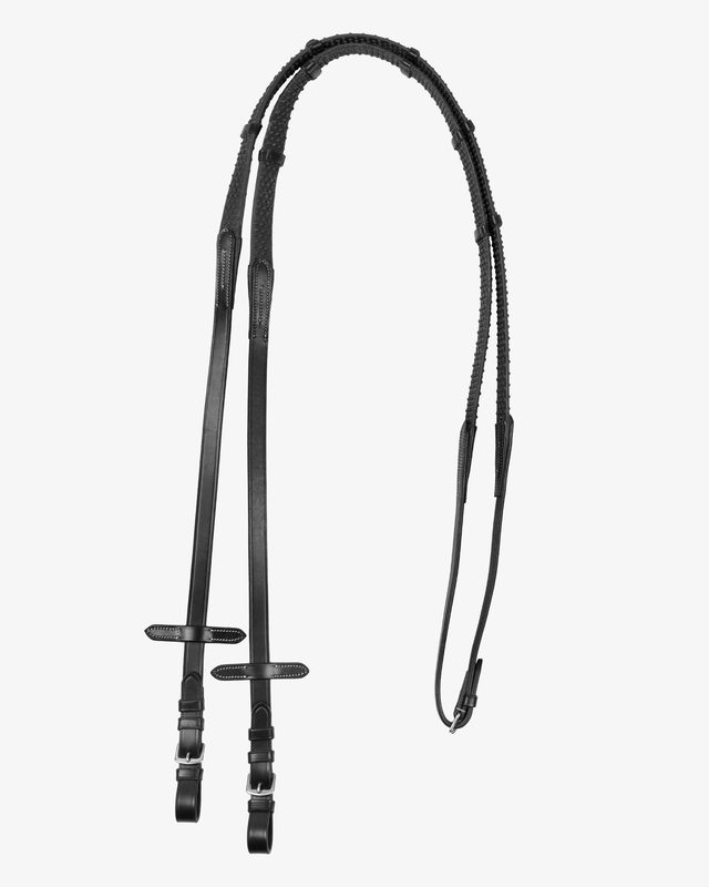 Reins for English bridle with nichel-plated buckles
