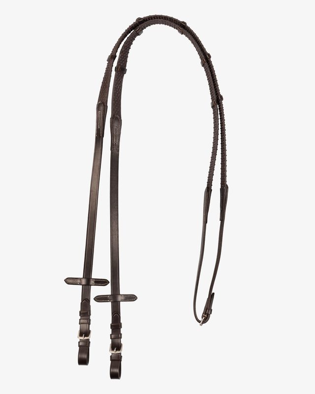 Reins for English bridle with nichel-plated buckles