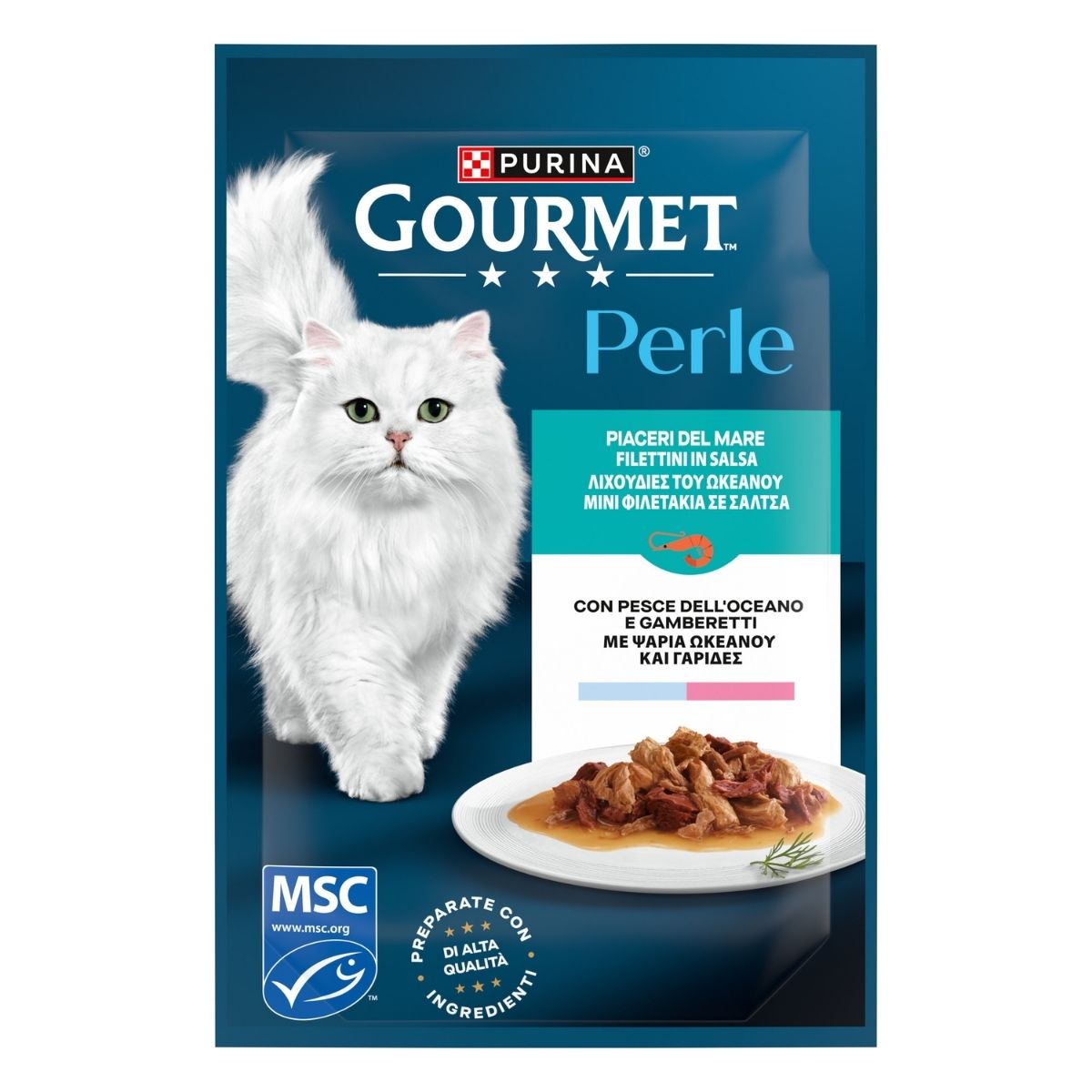 PERLE 85g Filettini in Salsa Pesce dell'Oceano e Gamberetti