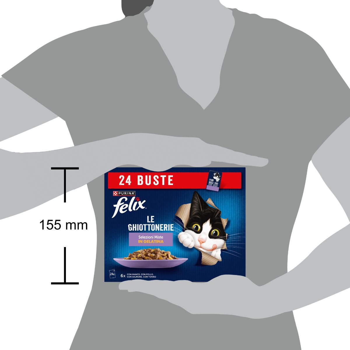 Felix Ghiottonerie 24x85g Selezioni Miste - Manzo, Pollo, Salmone, Tonno