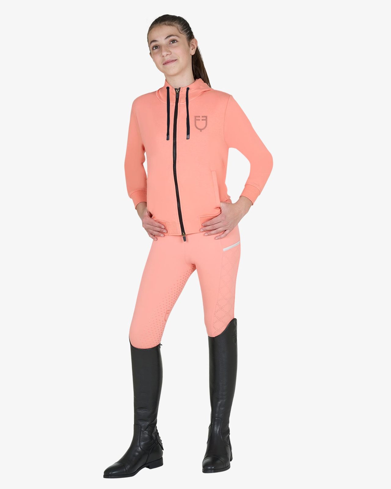 Felpa bambini unisex con cappuccio e zip frontale